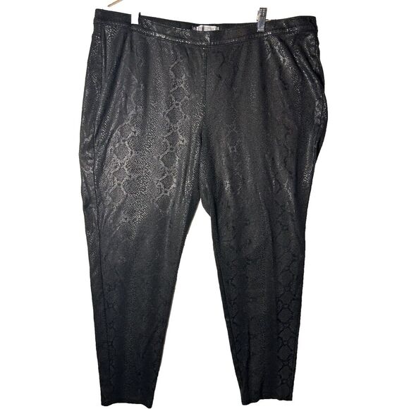 JENNIFER LOPEZ Size 20W Black Snakes Skin Printlook leggings, Cotton/Polyester‎ - Picture 1 of 5